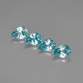 Pedras preciosas de zircão azul natural de  ct, formato de pêra, VVS-VS