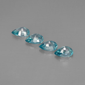 Pedras preciosas de zircão azul natural de  ct, formato de pêra, VVS-VS
