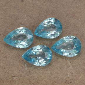 Pedras preciosas de Zircão Azul natural de 3.68 ct, Formato de pêra, VVS-VS