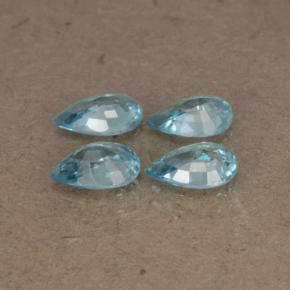 Pedras preciosas de Zircão Azul natural de 3.68 ct, Formato de pêra, VVS-VS