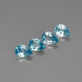 Pedras preciosas de zircão azul natural de  ct, formato de pêra, VVS-VS