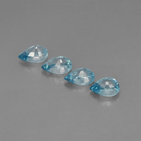 Pedras preciosas de zircão azul natural de  ct, formato de pêra, VVS-VS