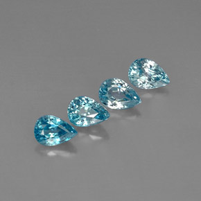 Pedras preciosas de zircão azul natural de  ct, formato de pêra, VVS-VS
