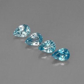 Pedras preciosas de zircão azul natural de  ct, formato de pêra, VVS-VS