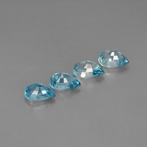 Pedras preciosas de zircão azul natural de  ct, formato de pêra, VVS-VS