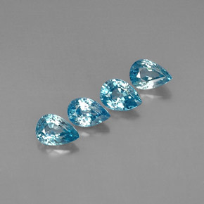 Pedras preciosas de zircão azul natural de  ct, formato de pêra, VVS-VS