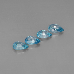 Pedras preciosas de zircão azul natural de  ct, formato de pêra, VVS-VS