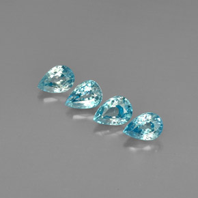 Pedras preciosas de zircão azul natural de  ct, formato de pêra, VVS-VS