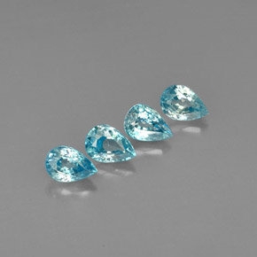 Pedras preciosas de zircão azul natural de  ct, formato de pêra, VVS-VS