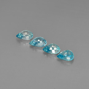 Pedras preciosas de zircão azul natural de  ct, formato de pêra, VVS-VS