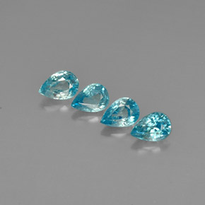 Pedras preciosas de zircão azul natural de  ct, formato de pêra, VVS-VS