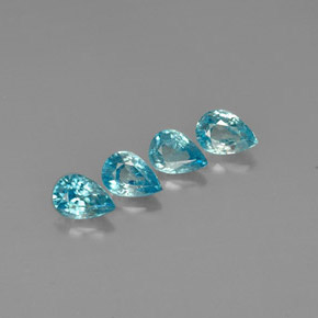 Pedras preciosas de zircão azul natural de  ct, formato de pêra, VVS-VS