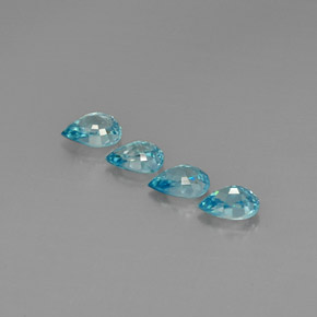 Pedras preciosas de zircão azul natural de  ct, formato de pêra, VVS-VS