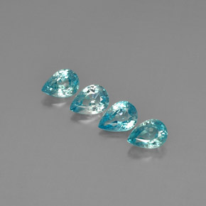 Pedras preciosas de zircão azul natural de  ct, formato de pêra, VVS-VS