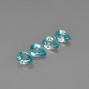 Pedras preciosas de zircão azul natural de  ct, formato de pêra, VVS-VS