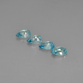 Pedras preciosas de zircão azul natural de  ct, formato de pêra, VVS-VS