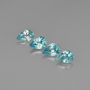 Pedras preciosas de zircão azul natural de  ct, formato de pêra, VVS-VS