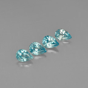 Pedras preciosas de zircão azul natural de  ct, formato de pêra, VVS-VS