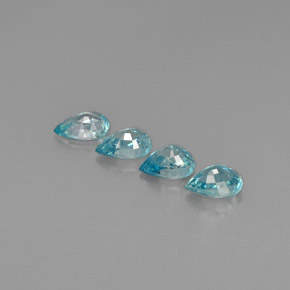 Pedras preciosas de zircão azul natural de  ct, formato de pêra, VVS-VS