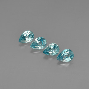 Pedras preciosas de zircão azul natural de  ct, formato de pêra, VVS-VS