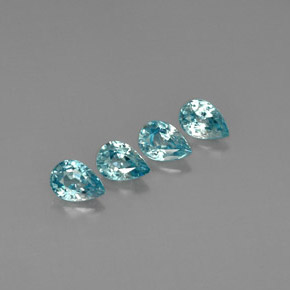 Pedras preciosas de zircão azul natural de  ct, formato de pêra, VVS-VS