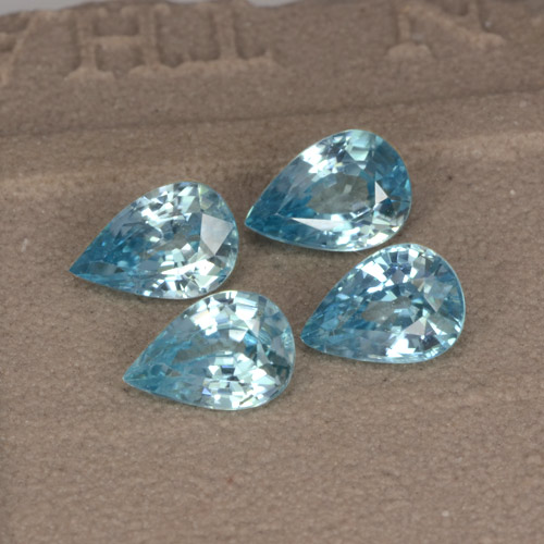 Pedras preciosas de zircão azul natural de 3,66 ct, formato de pêra, VVS-VS