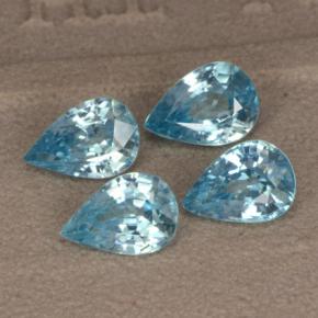 Pedras preciosas de zircão azul natural de 3,66 ct, formato de pêra, VVS-VS