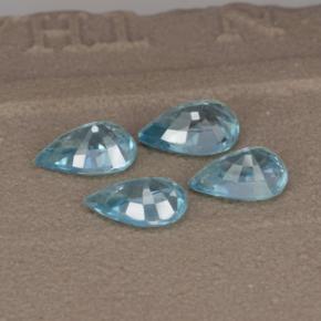 Pedras preciosas de zircão azul natural de 3,66 ct, formato de pêra, VVS-VS