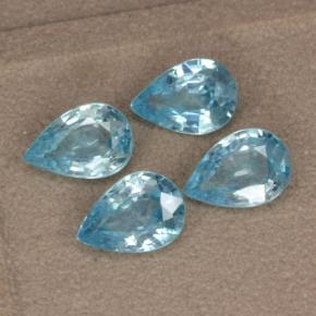 Pedras preciosas de zircão azul-ciano natural de 3,60 ct, formato de pêra, VVS-VS