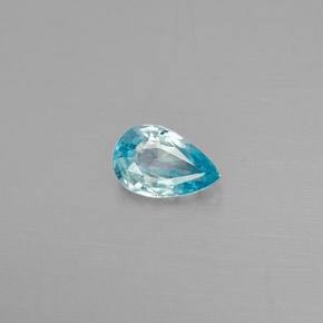 Zircão azul natural 0,55ct, formato de pêra, VVS-VS