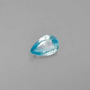 Zircão azul natural 0,55ct, formato de pêra, VVS-VS