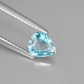 Zircão azul natural 0,87ct, formato de pêra, VS