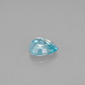 Zircão azul natural 0,87ct, formato de pêra, VS