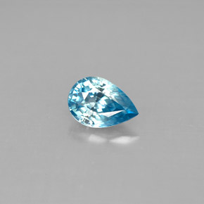Zircão azul natural 1,04ct, formato de pêra, VVS