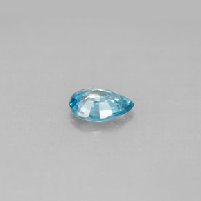 Zircão azul natural 0,82ct, formato de pêra, VVS