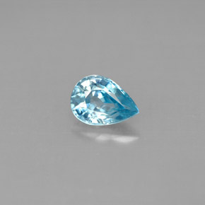 Zircão azul natural 1,07ct, formato de pêra, VVS