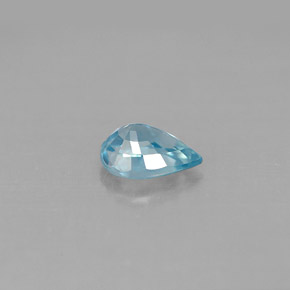 Zircão azul natural 1,07ct, formato de pêra, VVS