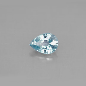 Zircão azul natural 1,19ct, formato de pêra, VS