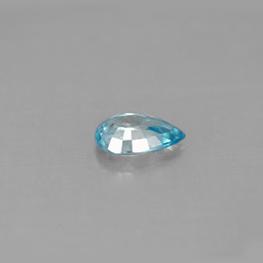 Zircão azul natural 0,82ct, formato de pêra, VS