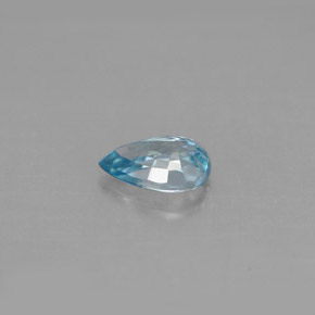 Zircão azul natural 1,03ct, formato de pêra, VS