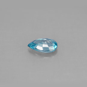 Zircão azul natural 0,81ct, formato de pêra, VS
