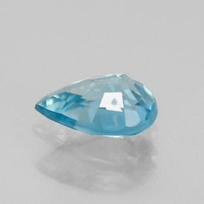 Zircão azul natural 0,99ct, formato de pêra, VS