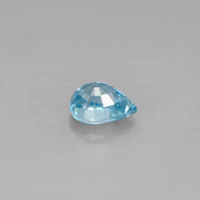Zircão azul natural 1,23ct, formato de pêra, VS