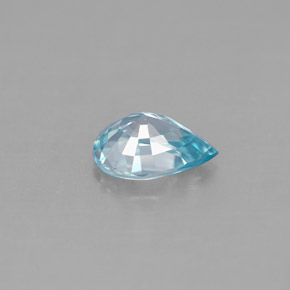 Zircão azul natural 1,01ct, formato de pêra, VS