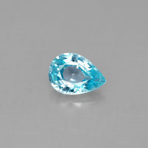 Zircão azul natural 0,99ct, formato de pêra, VS