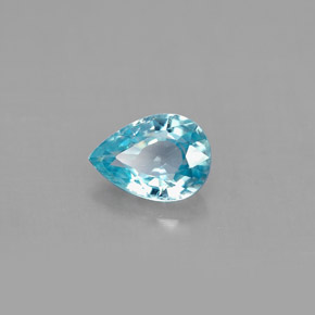 Zircão azul natural 0,99ct, formato de pêra, VS