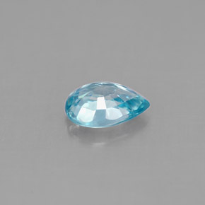 Zircão azul natural 0,99ct, formato de pêra, VS