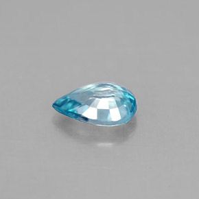 Zircão azul natural 0,99ct, formato de pêra, VS
