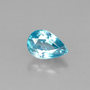 Zircão Azul Natural 1.28ct, Formato de pêra, VS