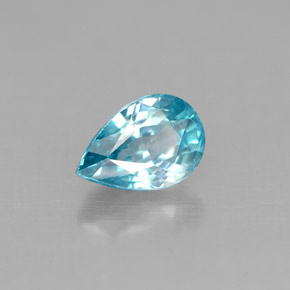 Zircão Azul Natural 1.28ct, Formato de pêra, VS